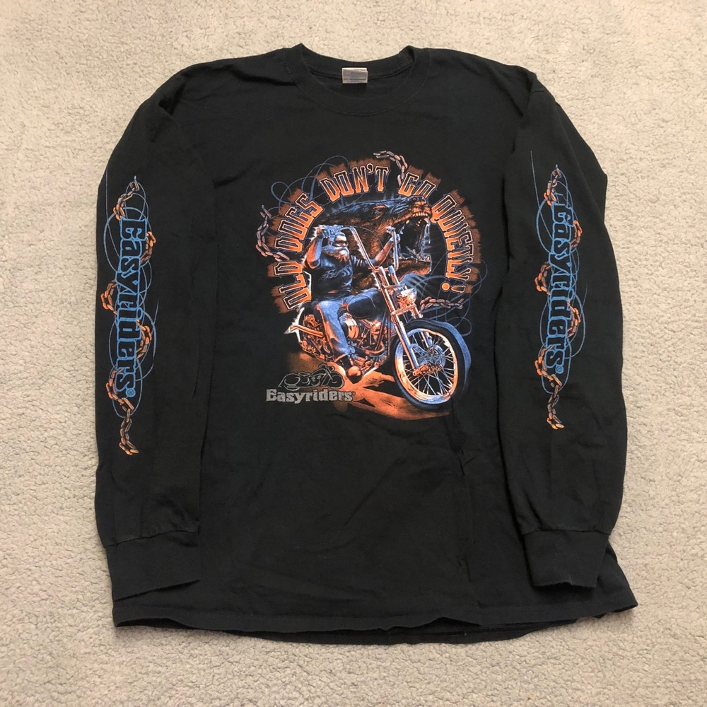 Easyriders Bike Show Tour Columbus OH‎ Long Sleeve Hit Graphic Tee XL Old Dogs